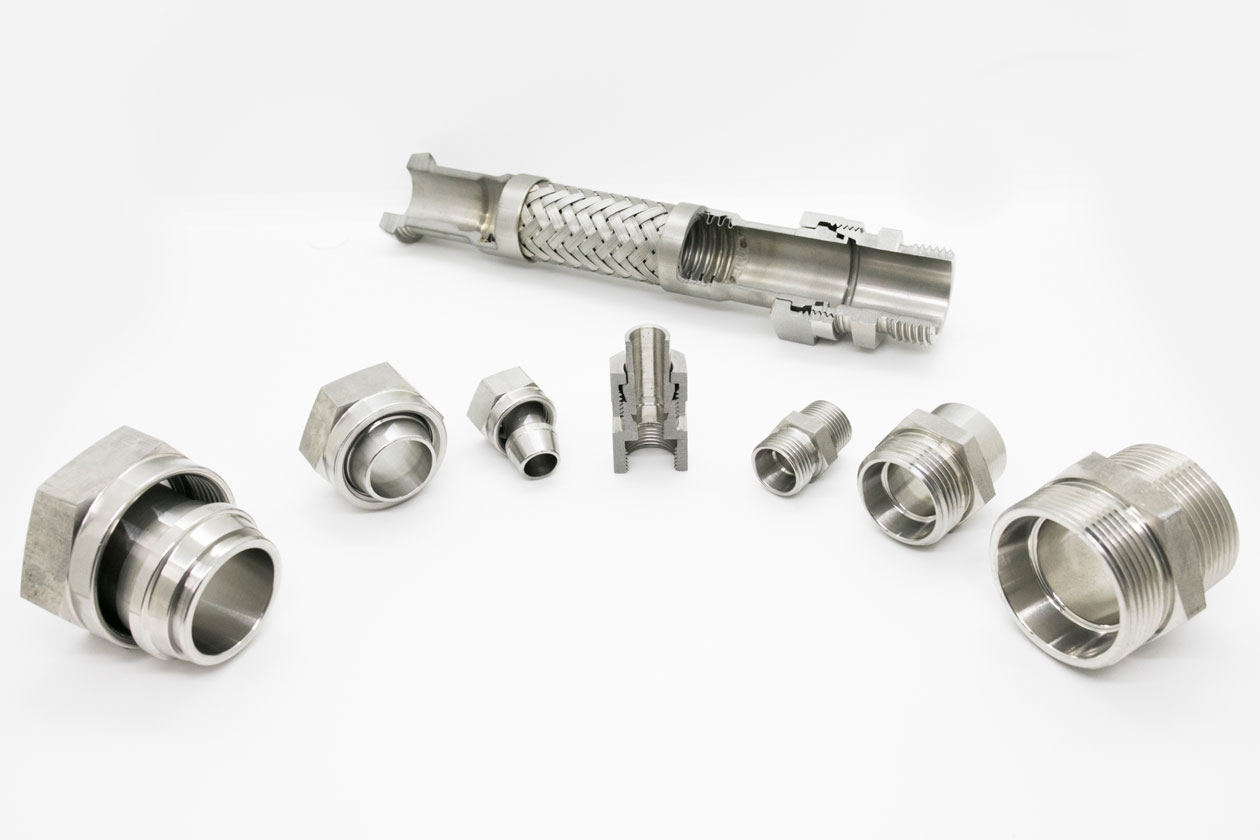24° screw fitting – consisting of nipple for nut (DKL or DKOL), union nut 24° and adapter